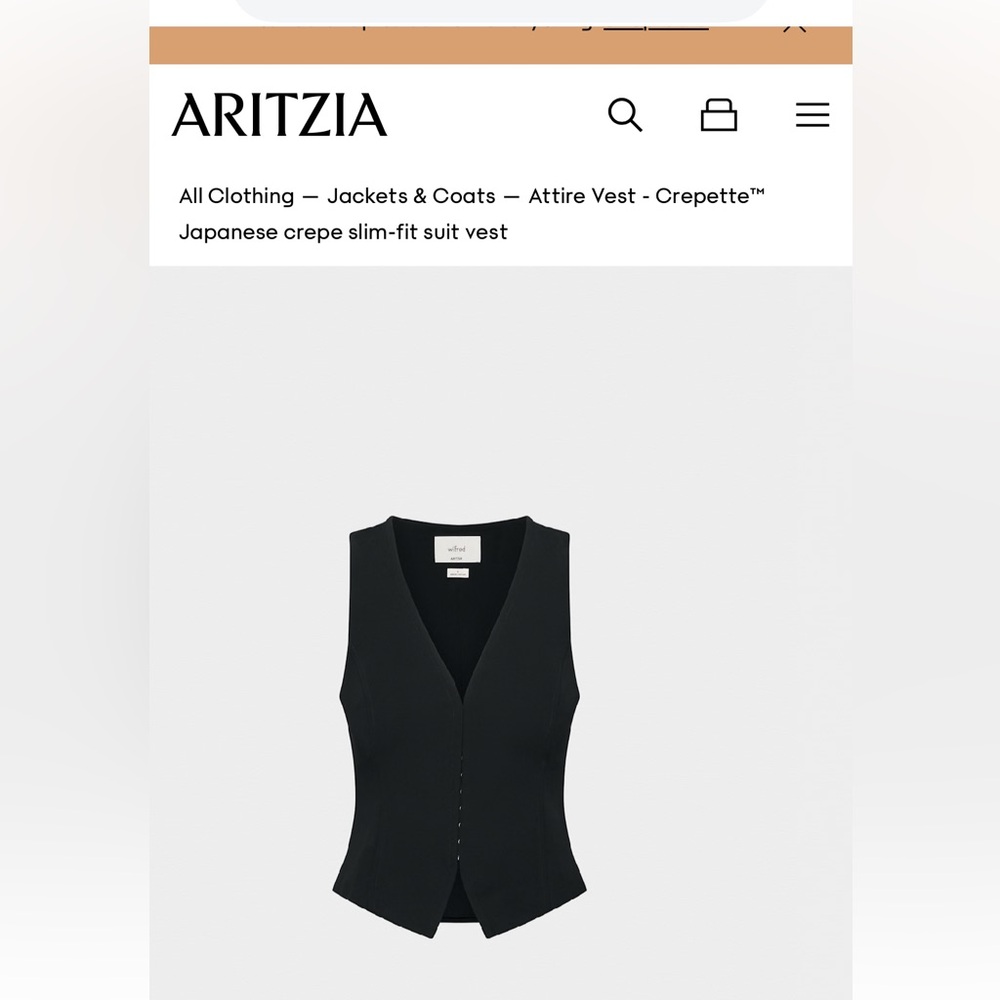 NWT Wilfred Attire Vest Crepette Size 4